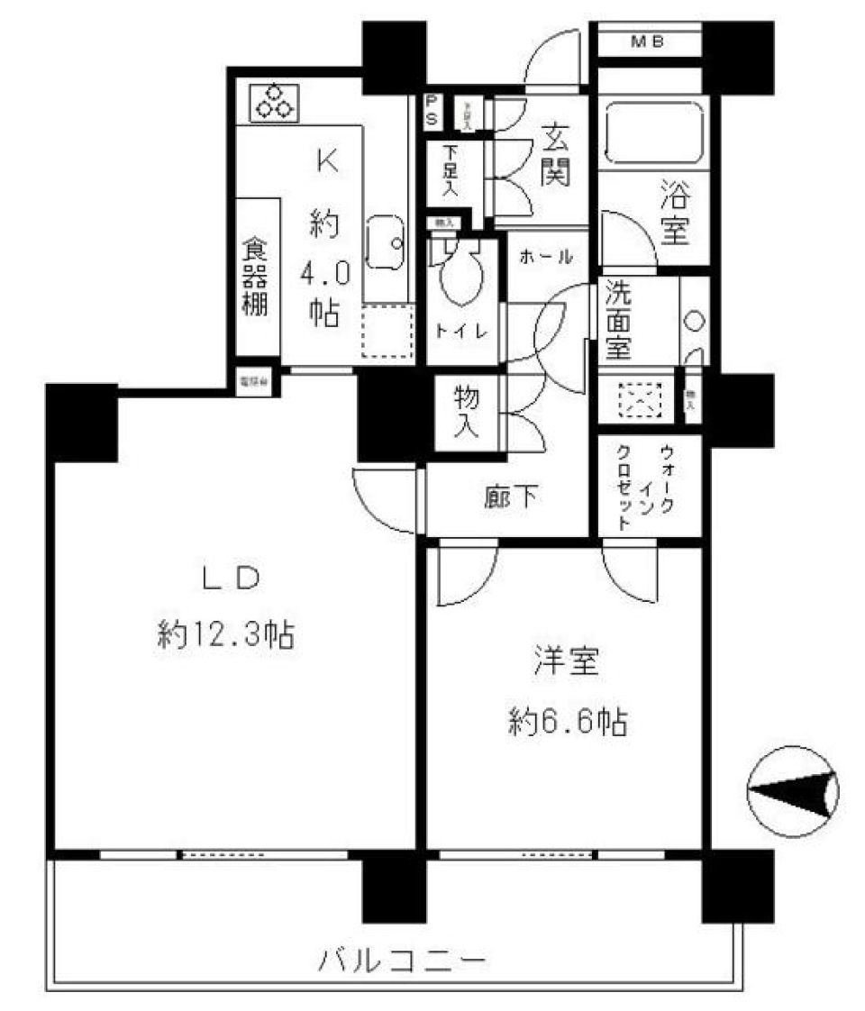 リバーポイントタワー　1610号室の間取り図