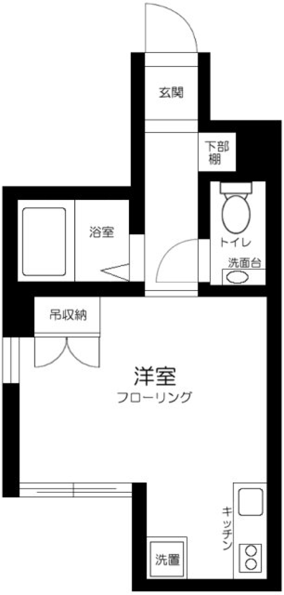 L字ワンルームのすゝめの間取り図