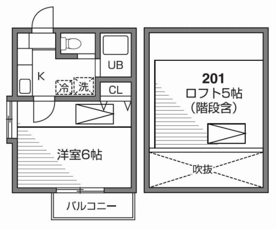 リヴェール調布 201号室の間取り図