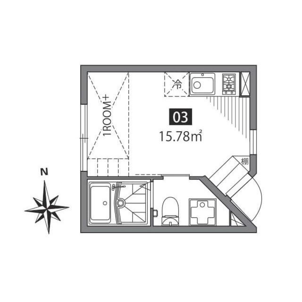 四谷アパートメントW 03号室の間取り図