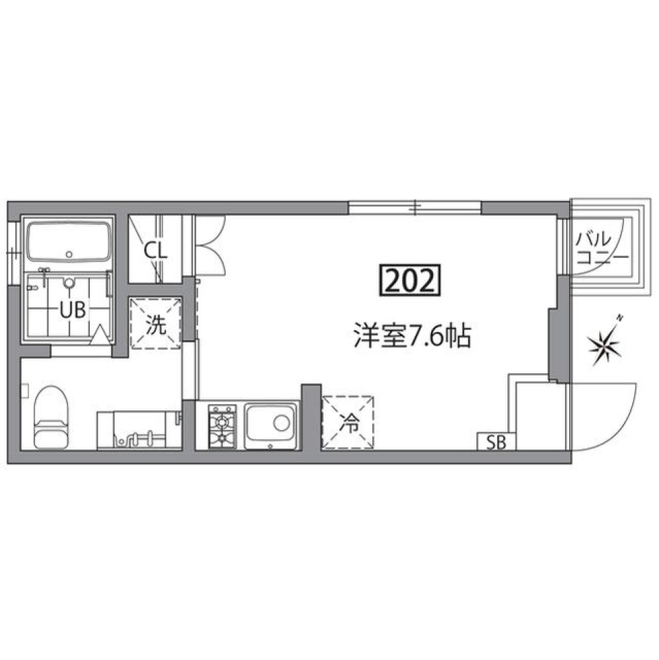 グランエッグス新大塚E 202号室の間取り図