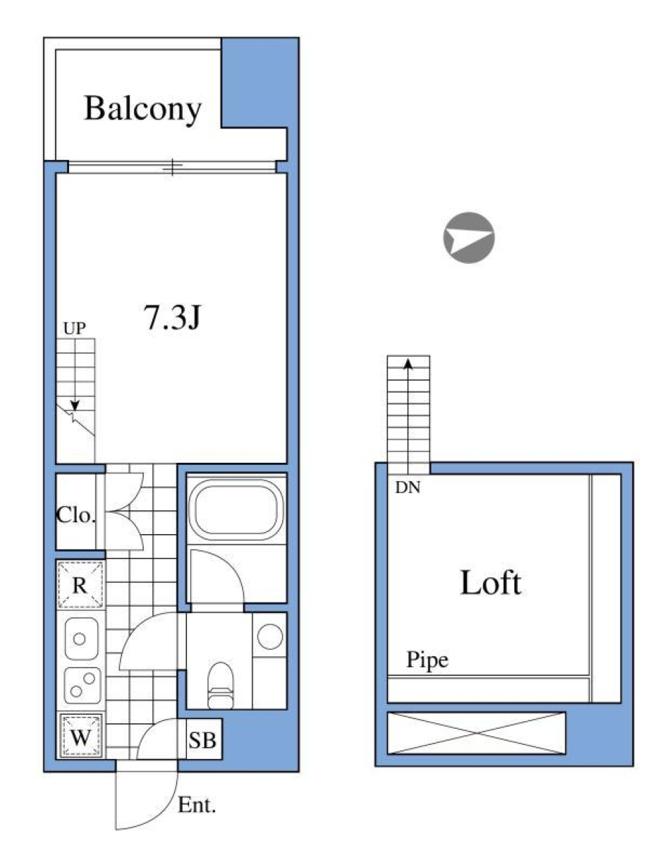 RIZ高輪　601号室の間取り図