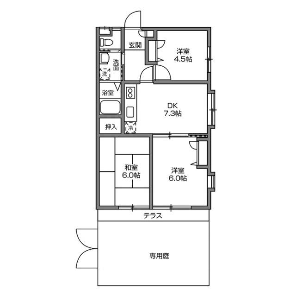 ペイサージュ三鷹　104号室の間取り図