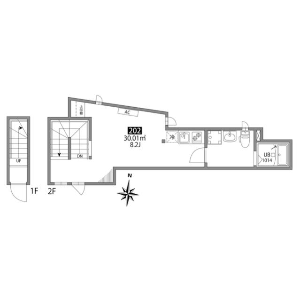 Presi桜新町Ⅱ 202号室の間取り図