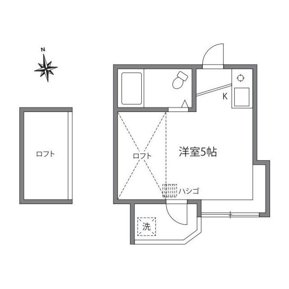 メゾン喜多見　205号室の間取り図