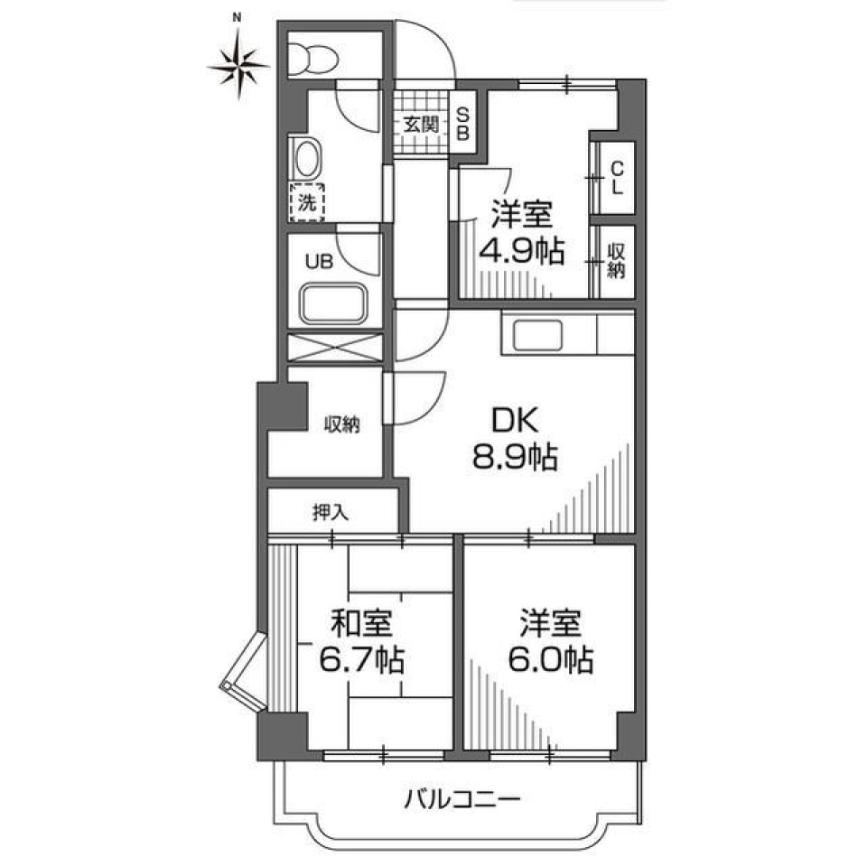 グランメール成城 202号室の間取り図