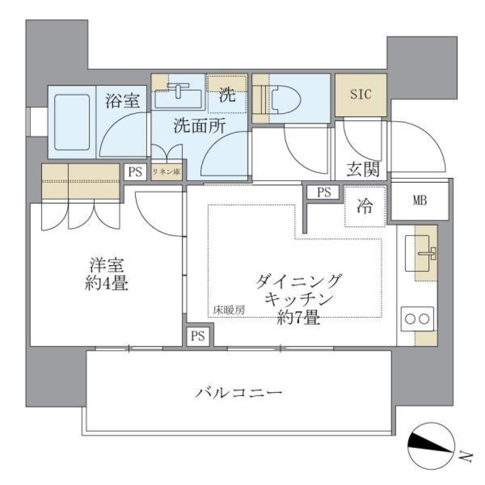 Ｂｒｉｌｌｉａ東中野ＳｔａｔｉｏｎＦｒｏｎｔ　1103号室の間取り図