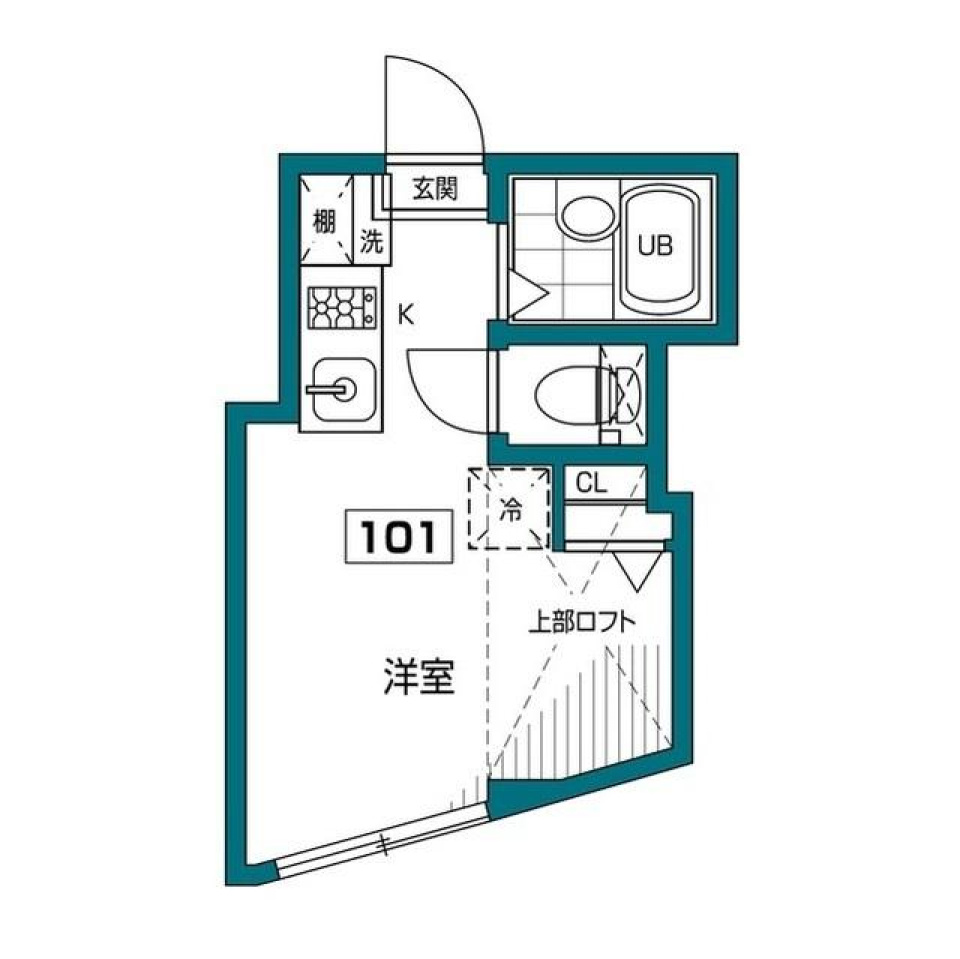 グランエッグス大原 101号室の間取り図