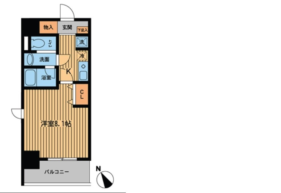 プライムアーバン門前仲町　1111号室の間取り図