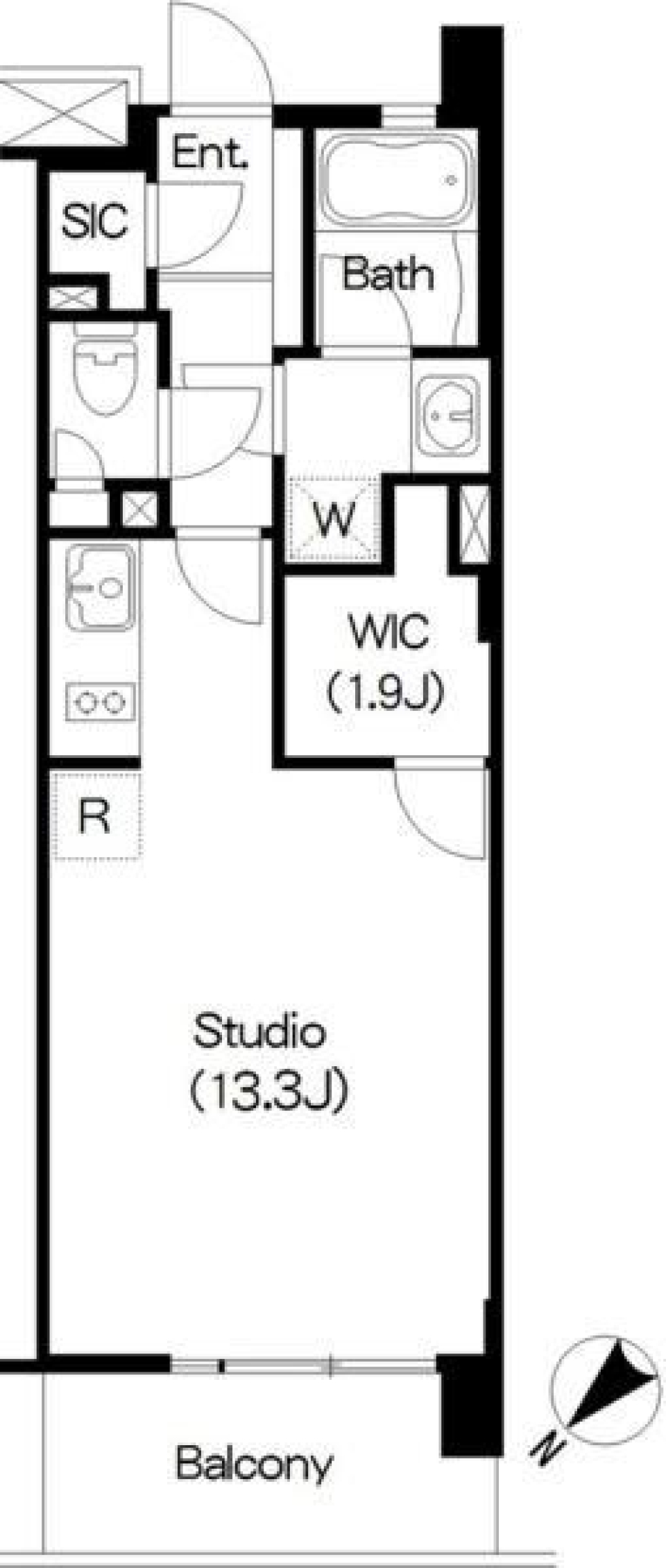 Ｂｒｉｌｌｉａ　ｉｓｔ　三軒茶屋　ブラッサムテラス　204号室の間取り図