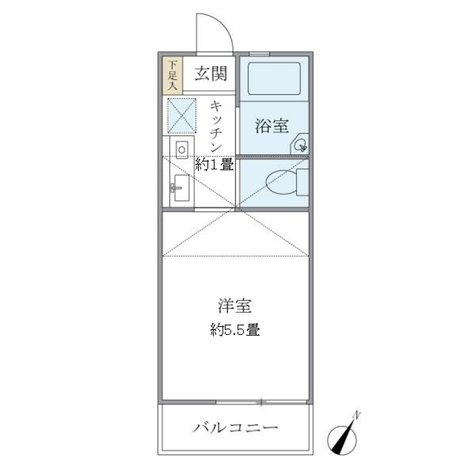 Ｕ・Ｆｌａｔｓ 202号室の間取り図