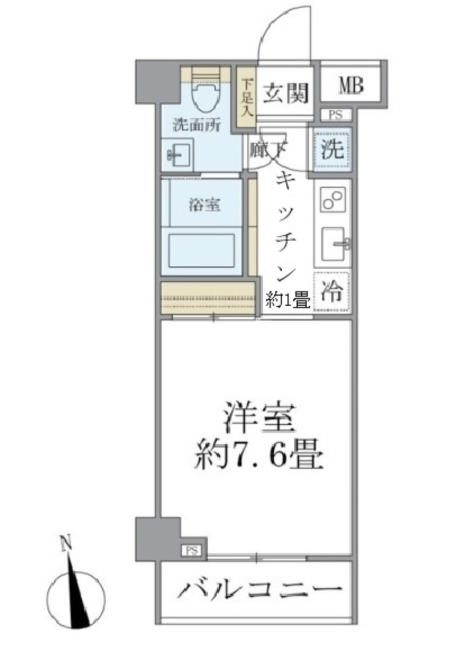 ＹＯＵ　Ｉ　ＣＯＵＲＴ 206号室の間取り図