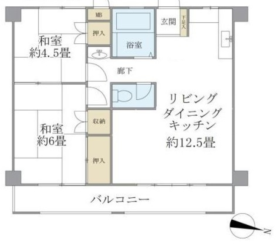 たかの千歳台ハイツ 103号室の間取り図