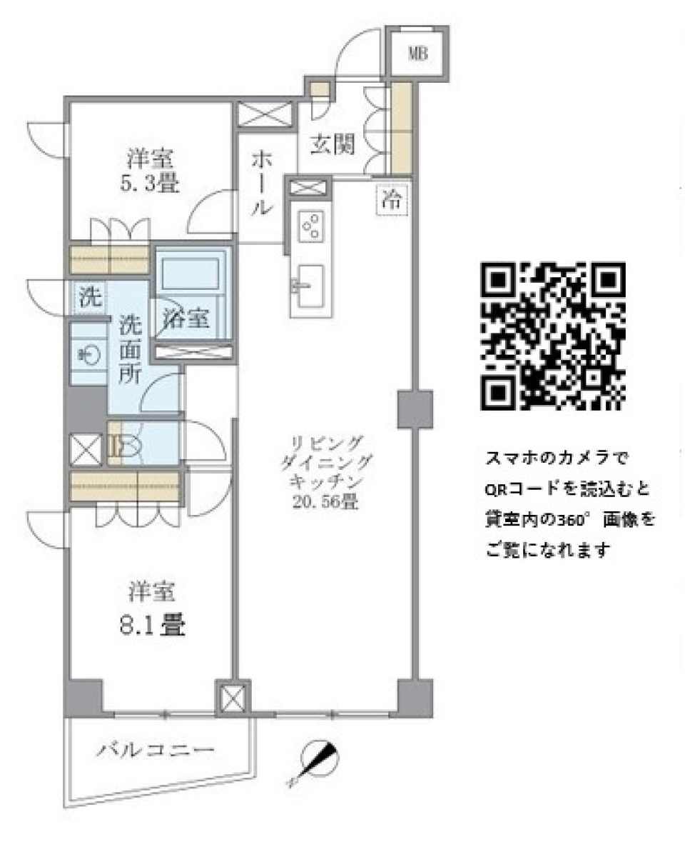 ＫＤＸレジデンス西原　201号室［ペット可］の間取り図