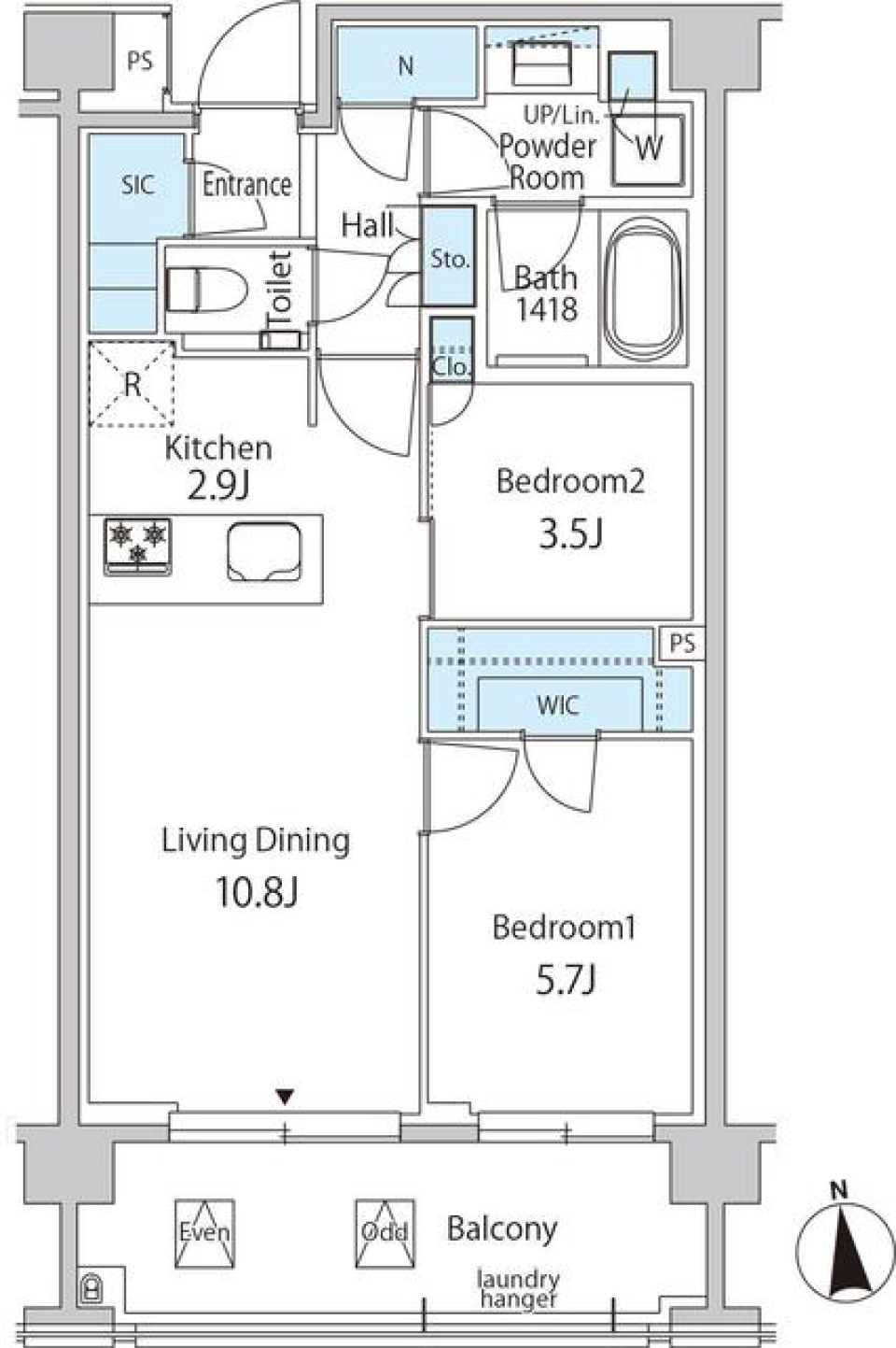 グリーンレジデンス赤坂　206号室の間取り図