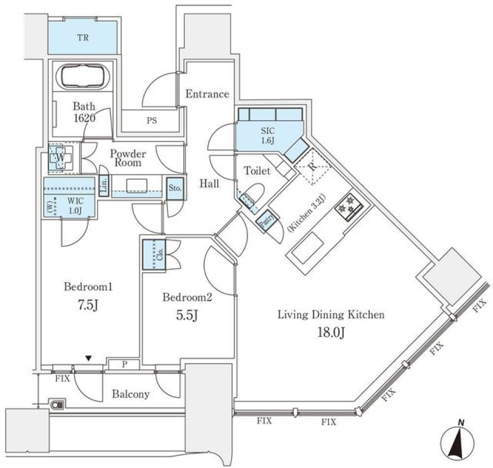 パークコート渋谷ザタワー　1613の間取り図