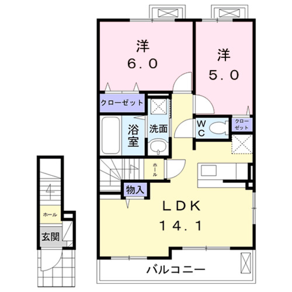 ゾンネンブルーメ 205号室［ペット可］の間取り図