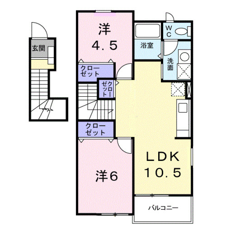 ウィステリアＢ　201号室の間取り図