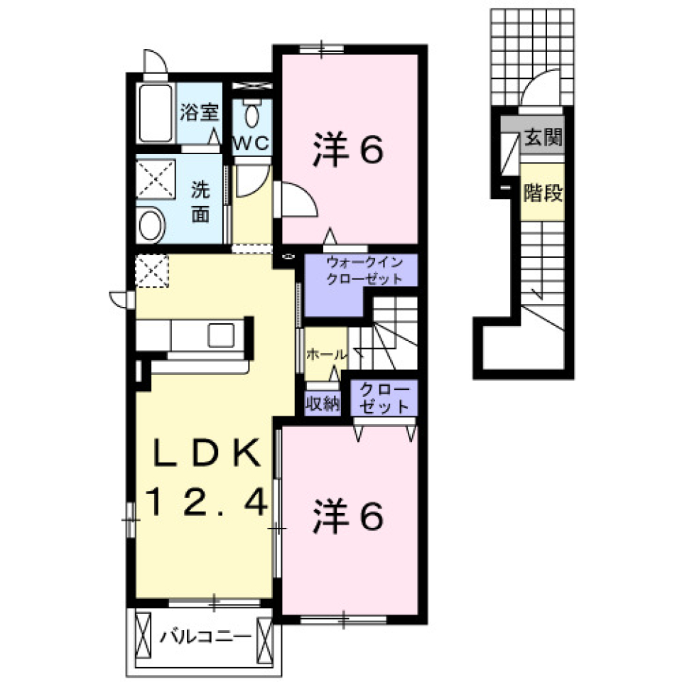 エストレージャ 205号室の間取り図