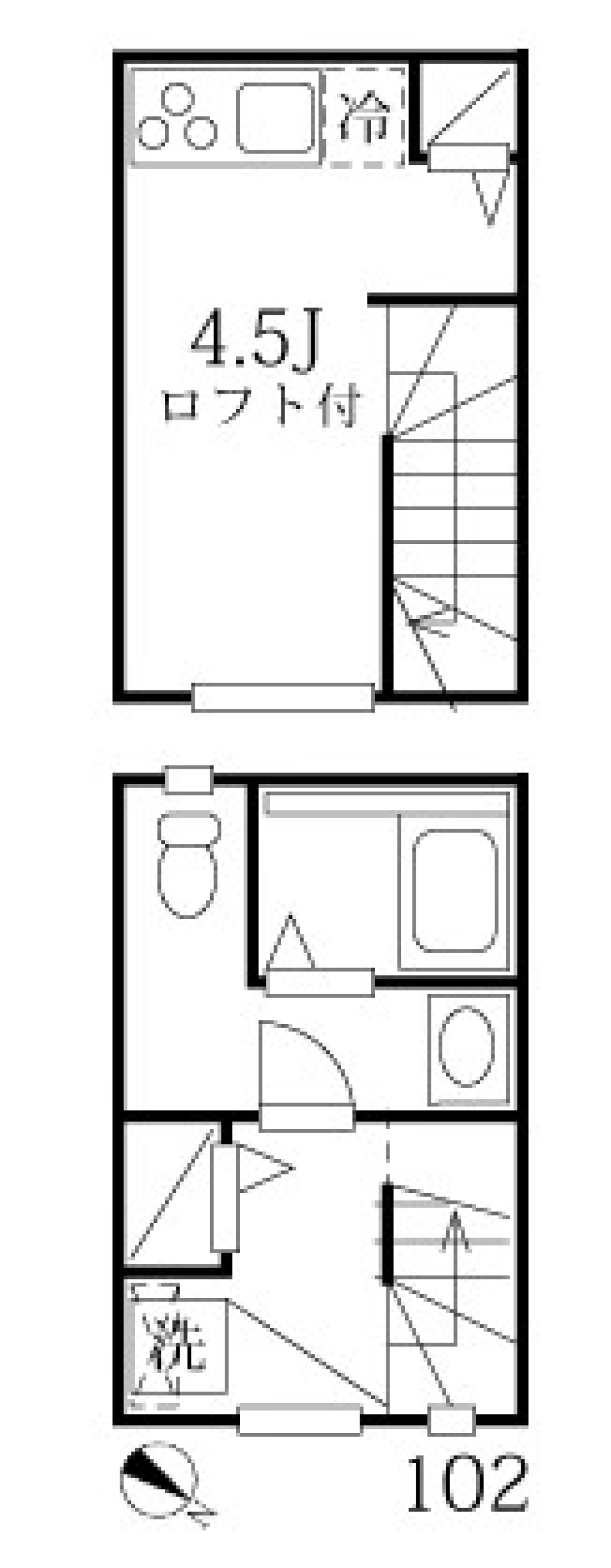 モダンアパートメント文京音羽　102号室の間取り図