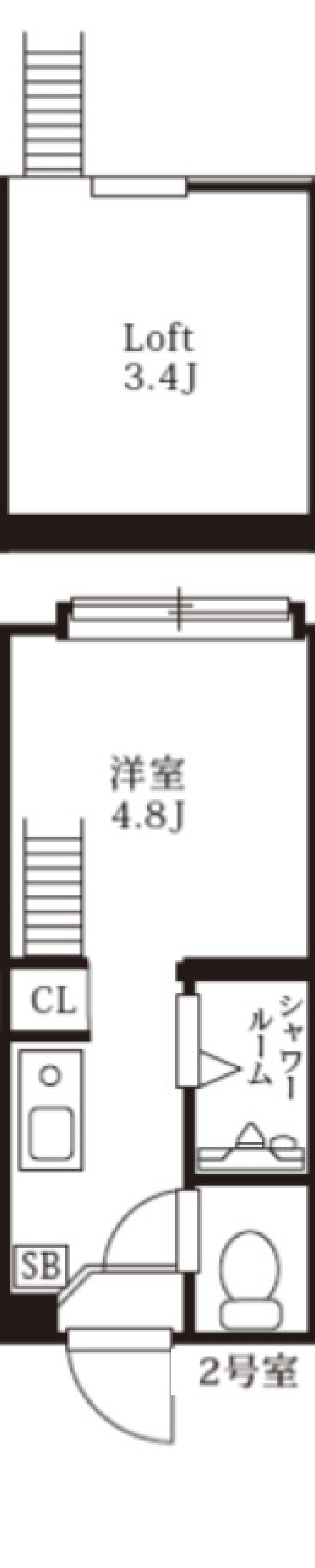 フェリスエフケー 102号室の間取り図