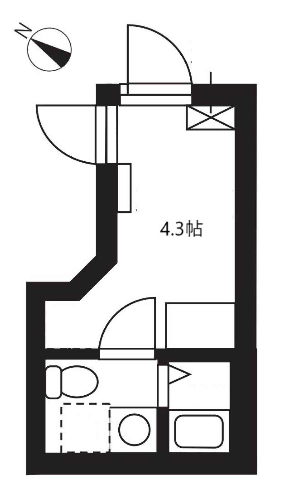 ザスカイ日本橋浜町 301号室の間取り図