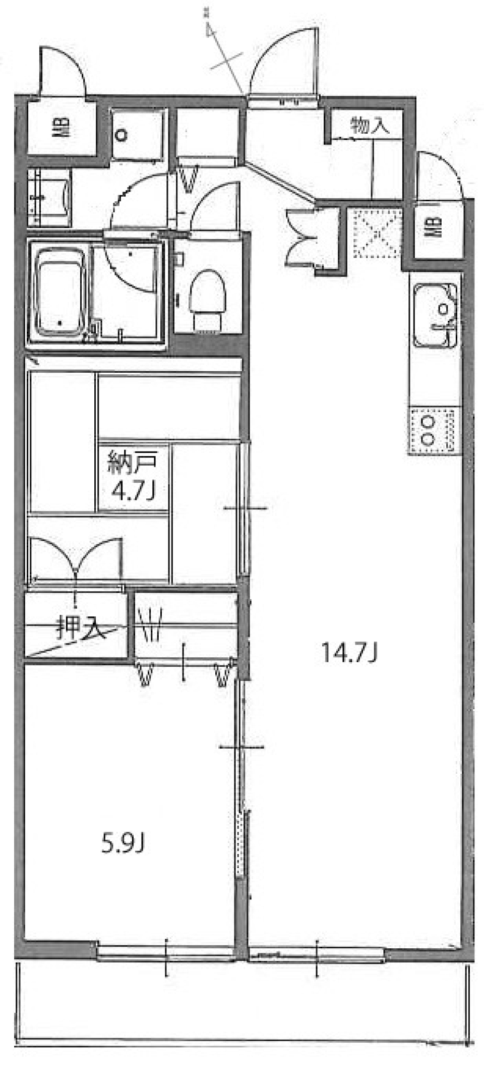 オクドテラス 202号室の間取り図