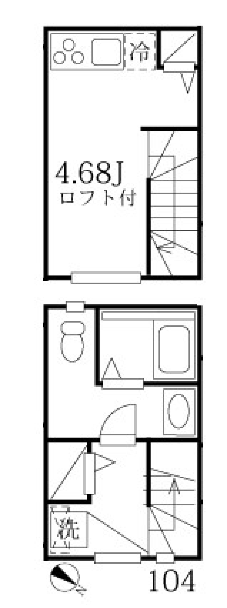 モダンアパートメント文京音羽 104号室の間取り図