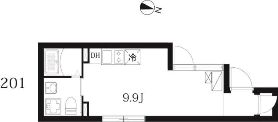 スカイヒルズ白山 202号室の間取り図