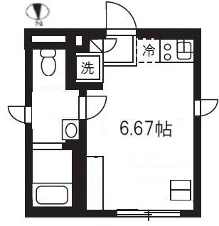 居室の形は縦に長い長方形なので、家具も配置しやすい◎