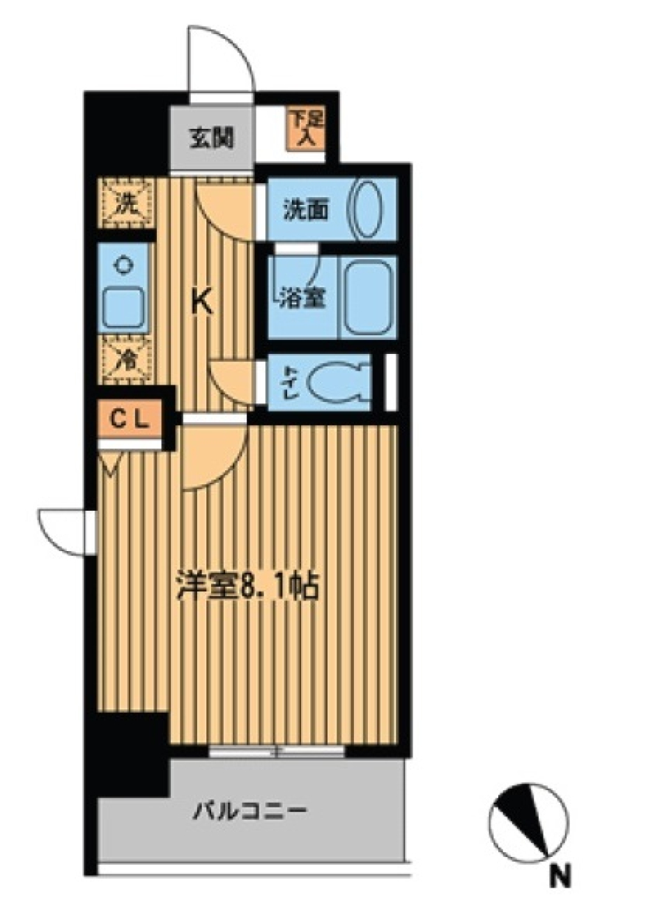 プライムアーバン門前仲町　504号室の間取り図