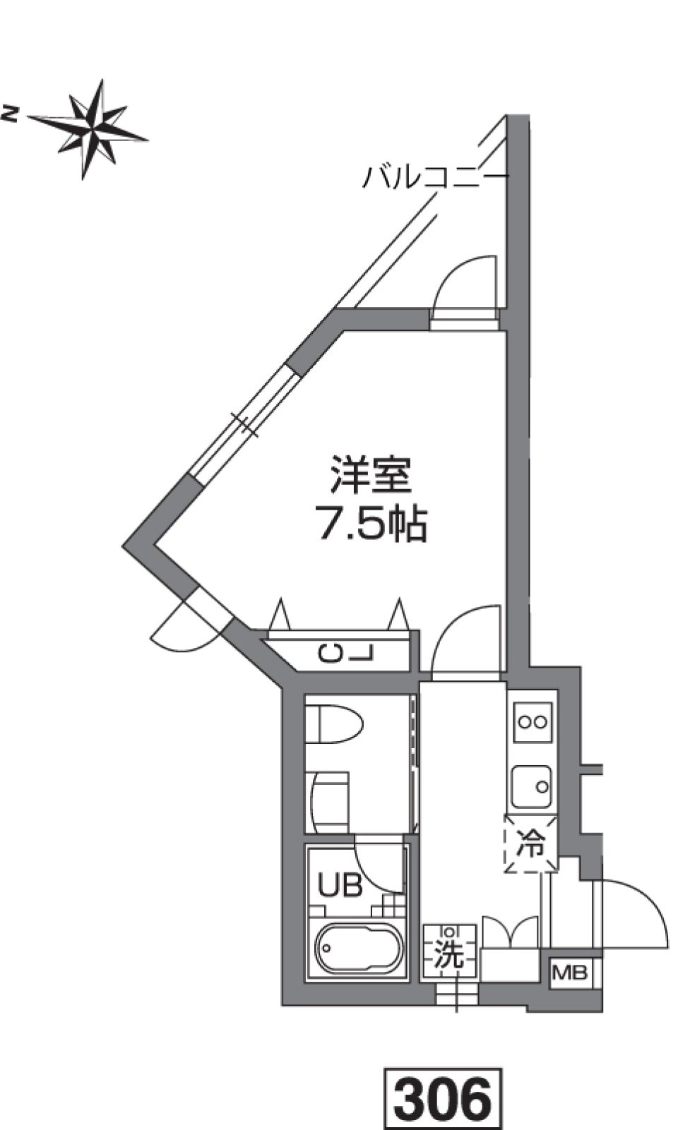 プライムアーバン烏山コート　306号室の間取り図