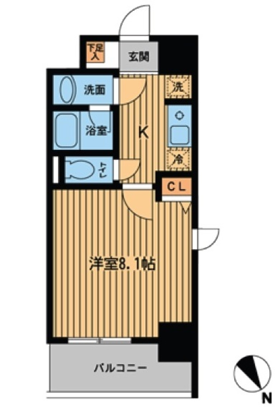 プライムアーバン門前仲町　701号室の間取り図