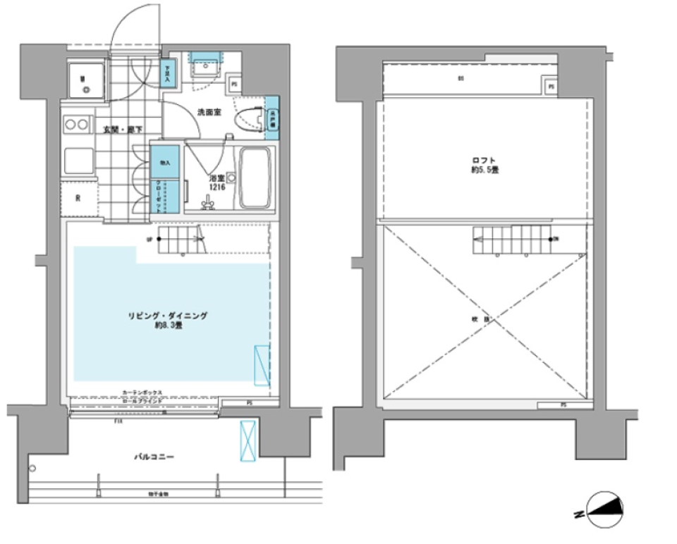 プライムアーバン芝浦LOFT　607号室の間取り図