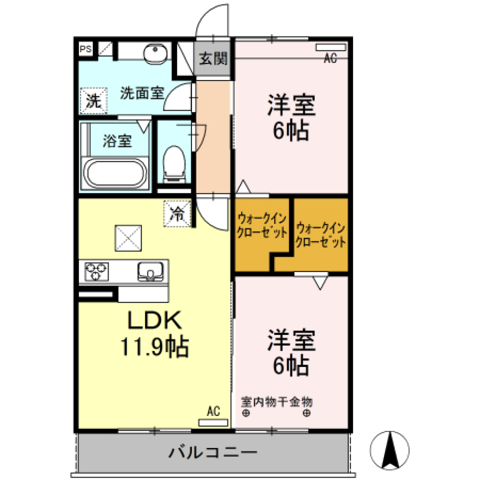 このホワイトルーム、何色に彩る？の間取り図