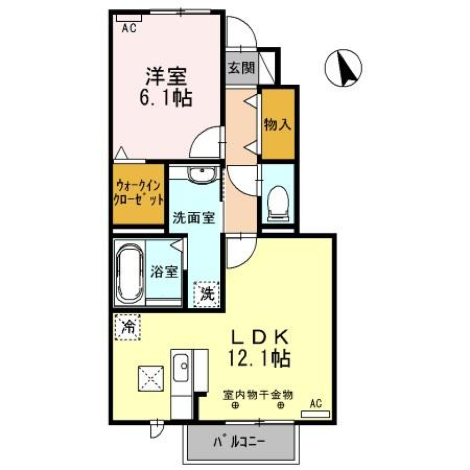 心地よいナチュラルリビングの間取り図