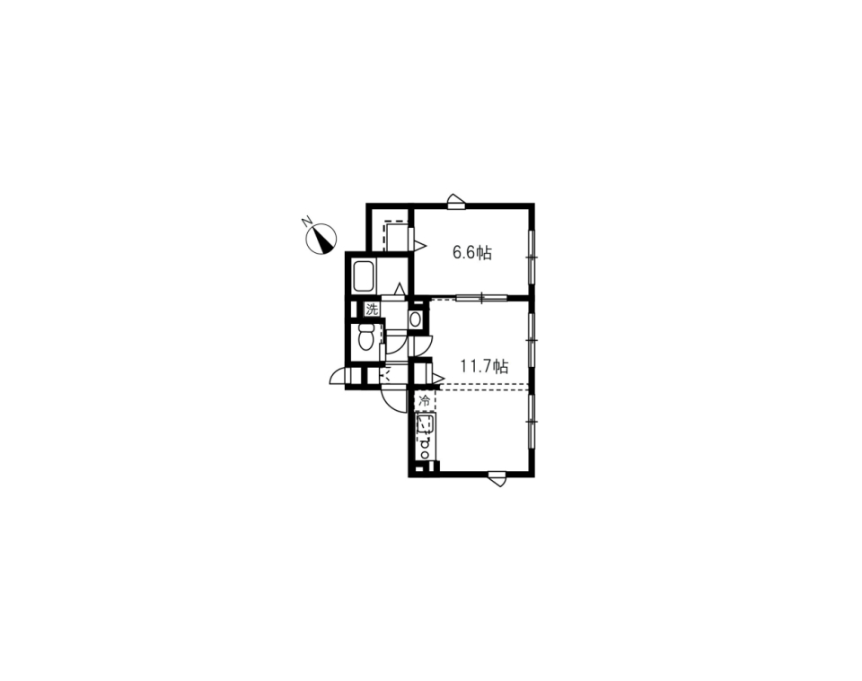 洗練された白と陽だまり［ペット可］の間取り図