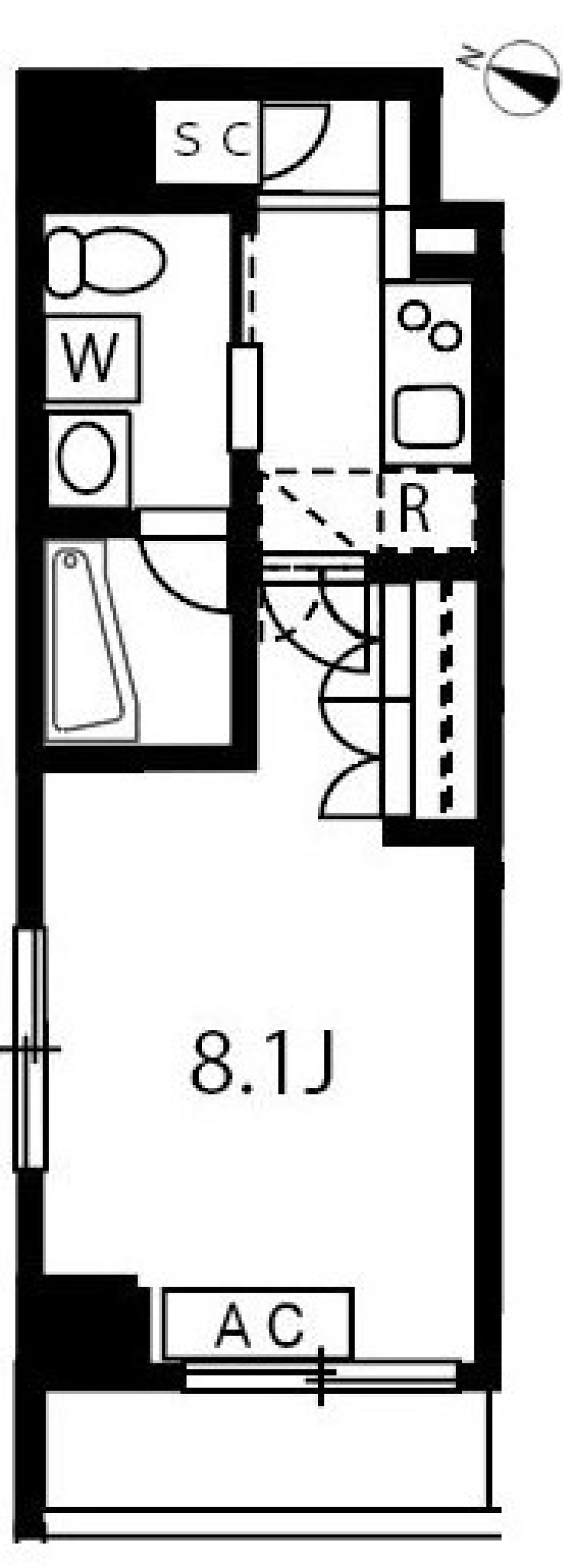 アジールコート池上 113号室の間取り図