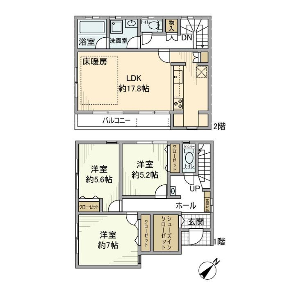 淵野辺本町戸建の間取り図