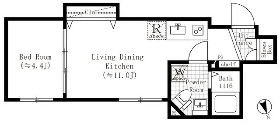 ＴＲＡＤＩＳ池袋本町　305号室［ペット可］の間取り図