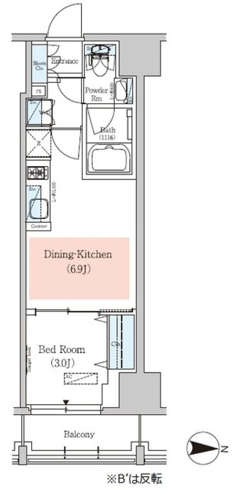 アーバネックス深川住吉Ⅱ　403号室の間取り図