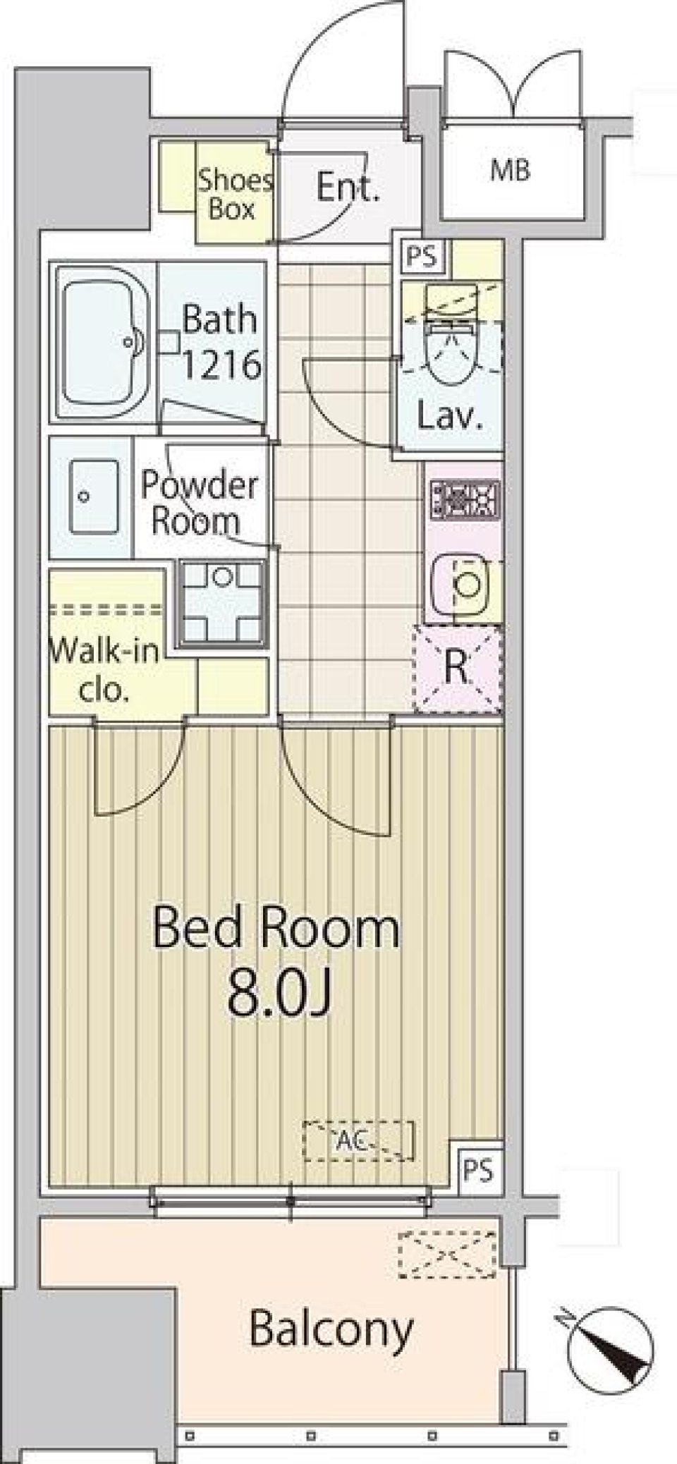 グランパレス東京八重洲アベニュー　307号室の間取り図