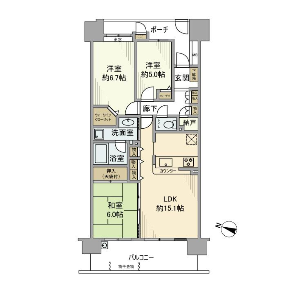 東京アクアージュ　1004号室の間取り図