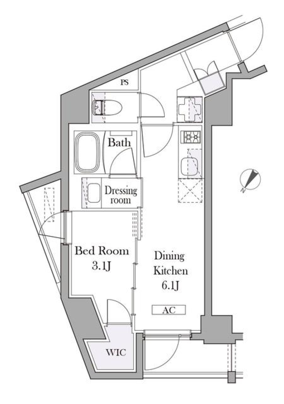 イプセ目黒中町　703号室の間取り図