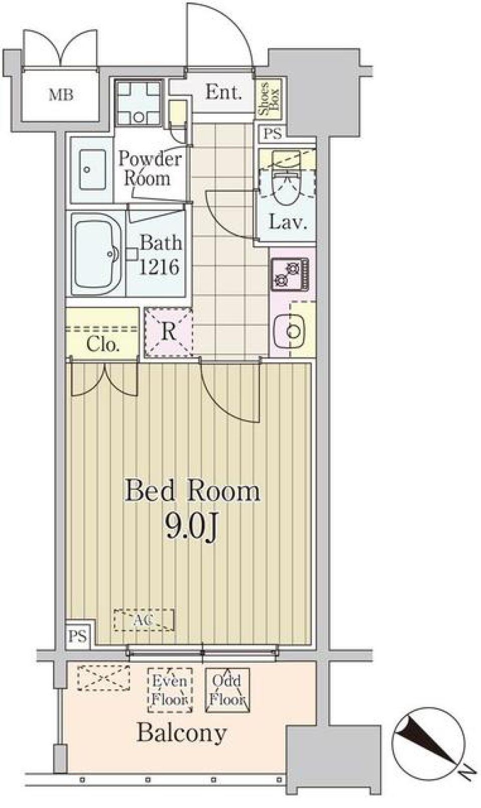 グランパレス東京八重洲アベニュー　303号室の間取り図