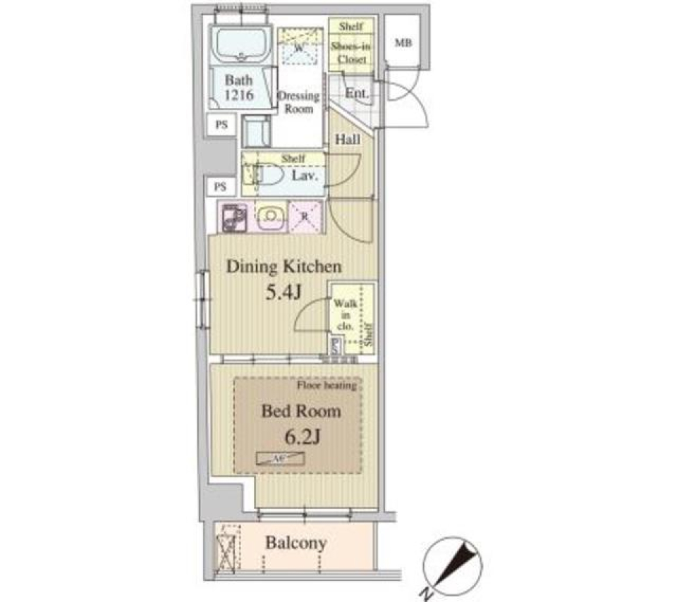 オークスクエア新川　201号室の間取り図