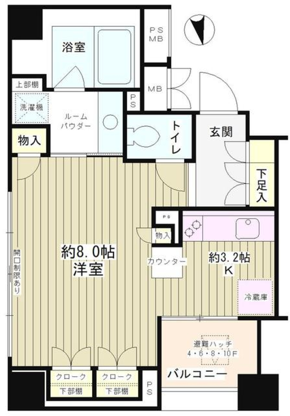 パークアクシス白金台南　1001号室の間取り図