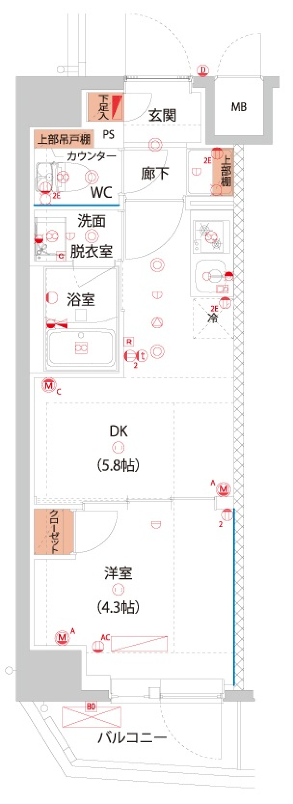 ハーモニーレジデンス東京サウス大塚　803号室［ペット可］の間取り図