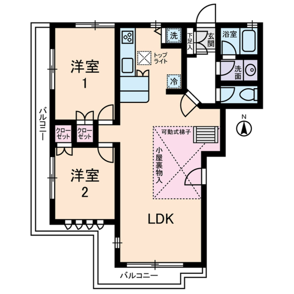 アムス南阿佐ヶ谷　0201号室の間取り図