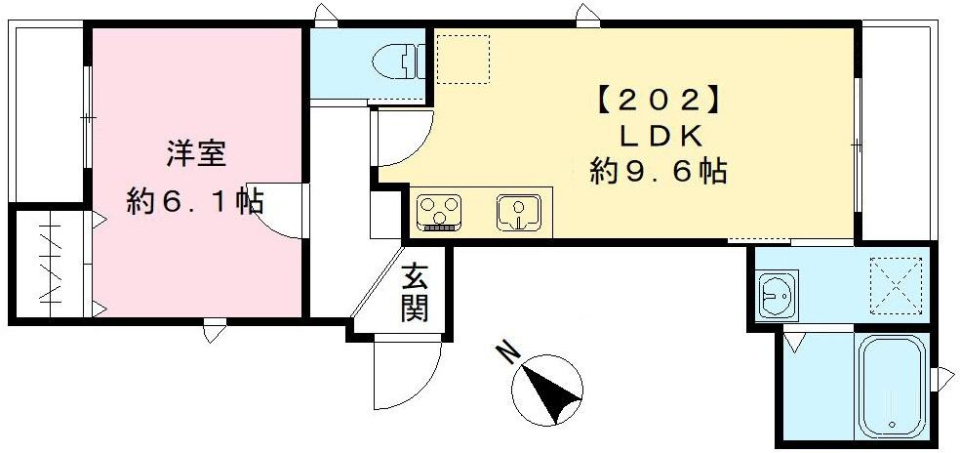 ビューノ東山 202号室の間取り図